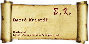 Daczó Kristóf névjegykártya