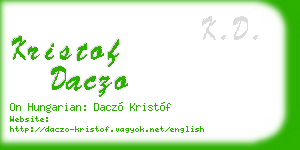 kristof daczo business card