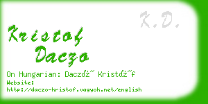 kristof daczo business card